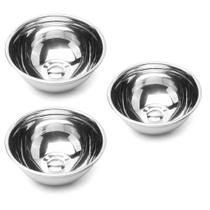 Kit com 3 Bowl de Inox Profissional de 22 cm Polido Tigela