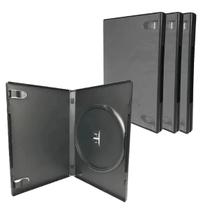 KIt com 3 Box Case Capa Estojo para CD/DVD Preto Simples para 1 Disco - MD9