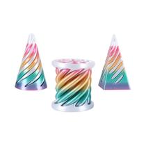 Kit Com 3 Brinquedos Fidget Em Espiral Cônico, Pirâmide De Parafuso Helicoidal Impressa Em 3D Para