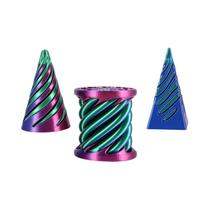 Kit Com 3 Brinquedos Fidget Em Espiral Cônico, Pirâmide De Parafuso Helicoidal Impressa Em 3D Para