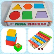 Kit Com 3 Brinquedos Primeira Infância Coordenação Motora Kit Com 3 Brinquedos Primeira Infância Coordenação Motora