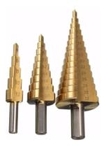 Kit Com 3 Brocas Escalonadas Peças: 4/12mm, 4/20mm 4/32mm