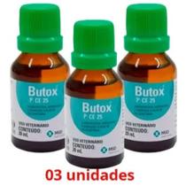 Kit com 3 Butox MSD 20ml Carrapaticida e Sarnicida