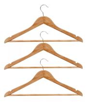 Kit Com 3 Cabide De Madeira Rayco Roupa Peça Intima Biquíni