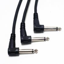 KIT com 3 Cabos para pedal 25cm P10L x P10L MXT Guitarra Violão.
