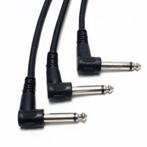 KIT com 3 Cabos para pedal 25cm P10L x P10L MXT Guitarra Violão.