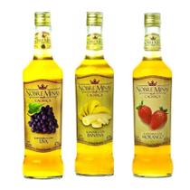 Kit com 3 Cachaça de Rapadura com Morango, Uva e Banana 670 ml - Nobre Minas Kit com 3 Cachaça de Rapadura com Morango, Uva e Banana 670 ml - Nobre Minas