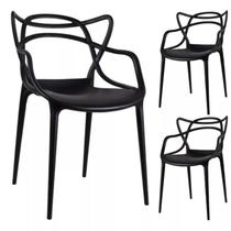Kit com 3 Cadeiras Allegra Resistente Design Moderno e Conforto para Sala, Escritório e Área Externa