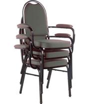 Kit com 3 Cadeiras para Auditório Linha Hotel Cinza