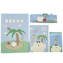 Kit com 3 cadernos de anotações modelo guji guj