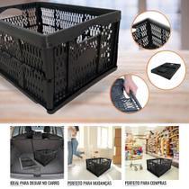 Kit Com 3 Caixa Organizadora Desmontavel Dobrável Cesto Agrícola Armario Compras Brinquedos Roupas Mudanças