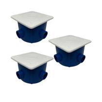 Kit com 3 caixas de passagem redonda com tampa plastica vivaclor