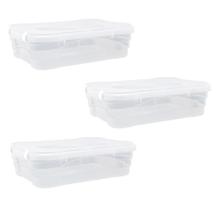 Kit com 3 caixas organizadora 23l transparente