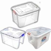 Kit com 3 Caixas Organizadoras 56L Práticas, Empilháveis e Ideais para Organizar Tudo com Eficiência