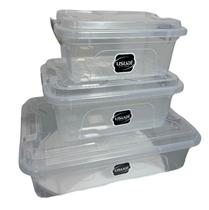 Kit com 3 Caixas Organizadoras com Trava na Tampa