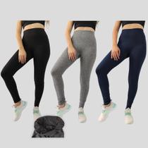 Kit Com 3 Calça Leggings Com Forro Especial Inverno