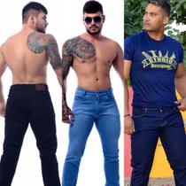 kit com 3 calca masculina studio jeans tradicional premium com lycra presente dia dos pais toritama