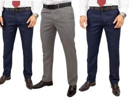 Kit com 3 - Calça Social Slim Masculina Qualidade Premium Oxford 3 cores