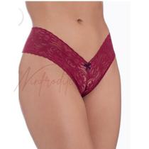 Kit Com 3 Calcinha Fio Dental Asa Delta Renda Modela Bumbum