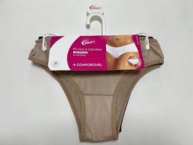 Kit Com 3 Calcinhas Biquíni Em Microfibra Bege,Rosa, Preto Esbelt Tamanho P M G Tamanho:M