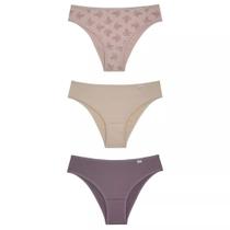 Kit com 3 Calcinhas Biquíni Microfibra Moda DelRio Sortido