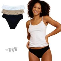 Kit Com 3 Calcinhas Biquini Microfibra Sem Costura Trifil