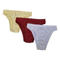 Kit com 3 Calcinhas Biquíni Trifil Amarelo/Vermelho/Branco