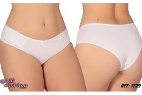 Kit com 3 calcinhas conforto detalhe de renda lateral