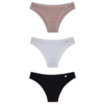 Kit com 3 Calcinhas DelRio Biquíni em Cotton Sortido