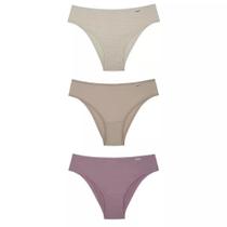 Kit com 3 Calcinhas DelRio Biquíni em Microfibra Sensitive Sortido