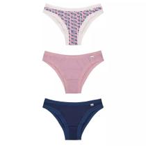 Kit com 3 Calcinhas DelRio em Cotton Sortido