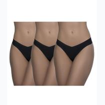 Kit com 3 Calcinhas Fio Dental BR Lingerie 1148 Preto Kit com 3 Calcinhas Fio Dental BR Lingerie 1148 Preto