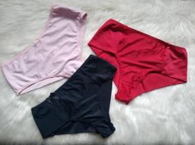 Kit com 3 Calcinhas Fio Duplo Cós Alto Kit com 3 Calcinhas Fio Duplo Cós Alto