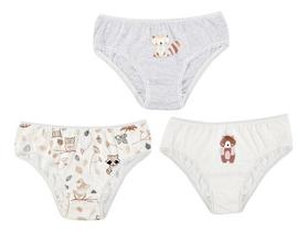 Kit Com 3 Calcinhas Infantil Princesa / Floresta Nº 4 Ao 10 Kit Com 3 Calcinhas Infantil Princesa / Floresta Nº 4 Ao 10