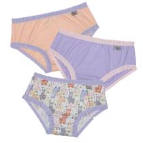 Kit Com 3 Calcinhas Menina Minha Primeira Calcinha Infantil DelRio