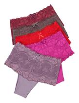 Kit com 3 Calcinhas Modeladoras com Renda Sortidas - Ref 190 Kit com 3 Calcinhas Modeladoras com Renda Sortidas - Ref 190