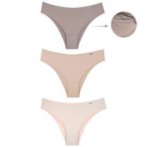 Kit com 3 Calcinhas Tanga Biquini Microfibra DelRio Adulto