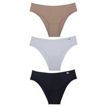 Kit com 3 Calcinhas Tanga Biquini Microfibra DelRio Adulto