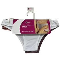 Kit com 3 Calcinhas Tanga Microfibra RS/NU/BCO P Kit com 3 Calcinhas Tanga Microfibra RS/NU/BCO P