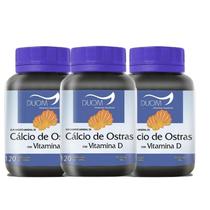 Kit com 3 Cálcio de Ostras com Vitamina D 120cps 750mg Duom