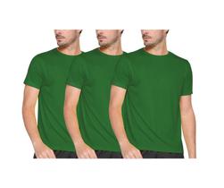 Kit Com 3 Camisas Camisetas Blusas T-shirts Masculinas Femininas Unissex Slim Básica 100% Algodão