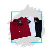 kit com 3 camisas gola polo piquet robles masculina P M G GG