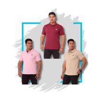 kit com 3 camisas gola polo piquet robles masculina P M G GG