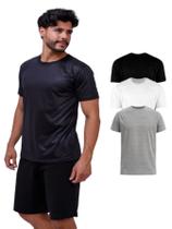 Kit Com 3 Camiseta 100% Poliéster Masculina - Colors Kit Com 3 Camiseta 100% Poliéster Masculina - Colors