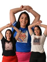 Kit com 3 Camiseta Feminina T-Shirt com Punho