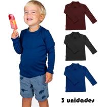 Kit com 3 Camiseta Proteção UV+50 Infantil Meninos e Meninas Cores Lindas
