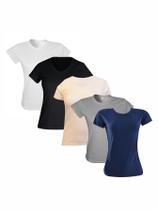 Kit Com 3 Camisetas Baby Look Feminina Sortidas