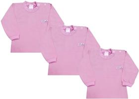 Kit Com 3 Camisetas Básica Manga Longa UNISSEX Nº 1 Ao 3 Kit Com 3 Camisetas Básica Manga Longa UNISSEX Nº 1 Ao 3