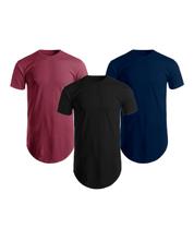 Kit Com 3 Camisetas Camisas Masculinas Long Line Oversize