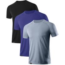 Kit com 3 Camisetas Esportivas Dry Tecido Leve Atividade Física Academia